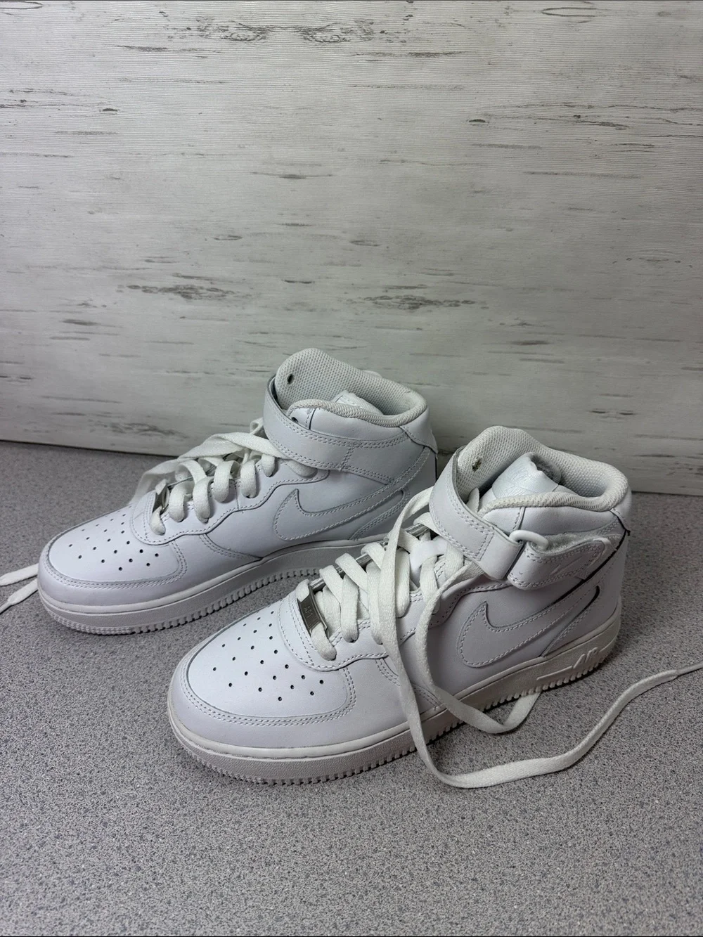 Nike Kids White High-Top Sneakers with Strap